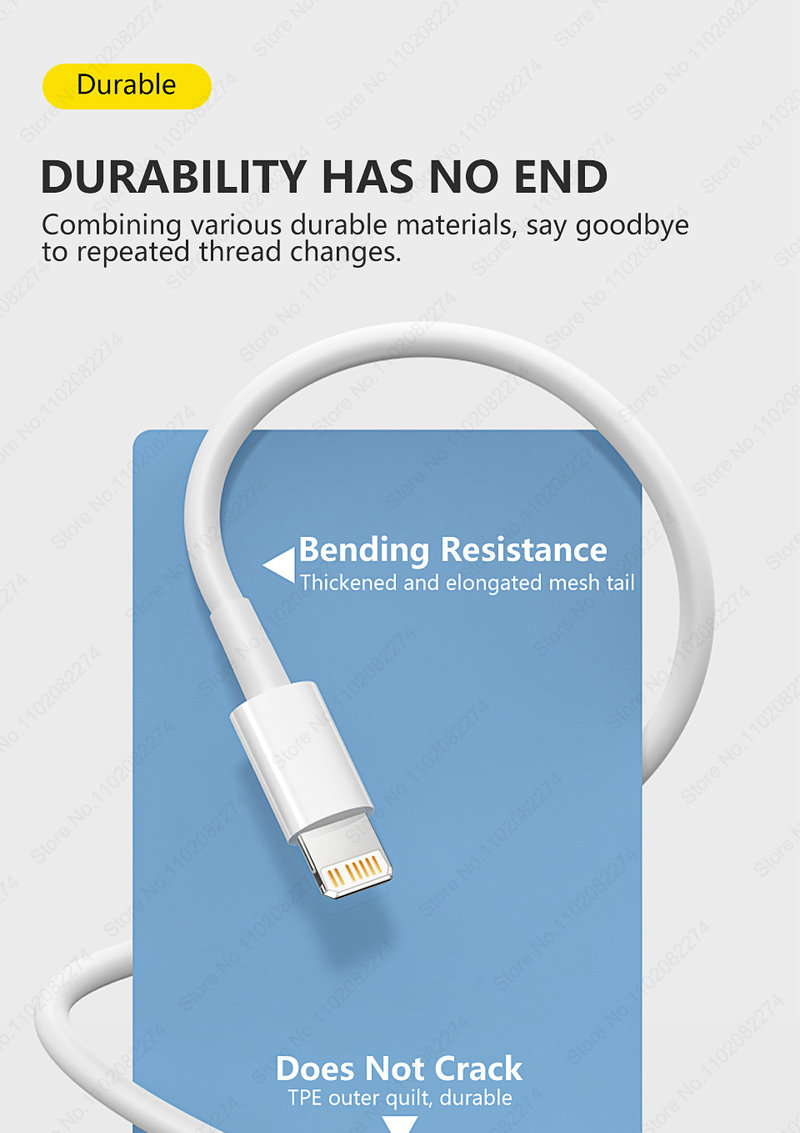 Orijinal 20 W USB Yıldırım Kablosu Hızlı Şarj Veri Kablosu iPhone 14 13 11 12 Pro Max Mini Artı XR X XS Telefon Şarj Hattı_voghion.com