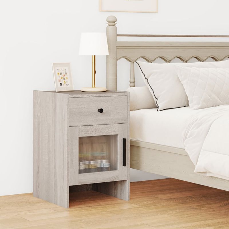 Nightstand With Drawer And Cabinet_voghion.com
