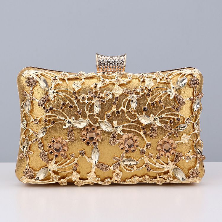 Borsa da sera tempestata di diamanti da donna, pochette versatile per banchetti e occasioni formali_voghion.com