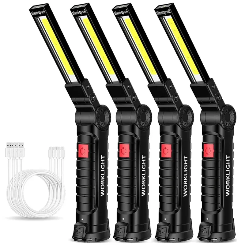 NewPortableCOBLEDFlashlightUSBRechargeableWorkLightMagneticLanternaHangingLampwithBuiltinBatteryCampingTorch_voghion.com