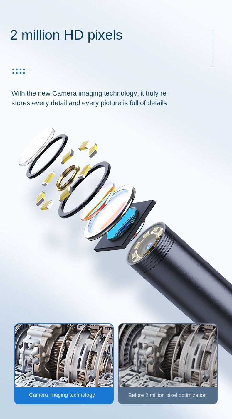 Mobile Phone Direct Connected Camera HD 2 Million Endoscope Hard Wire Waterproof Endoscope for Mobile Phone_voghion.com