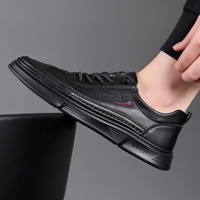 Men's 2025 New Trend Spring Versatile Casual Board Genuine Soft Sole Breathable Korean Version Sports Leather Shoes For_voghion.com
