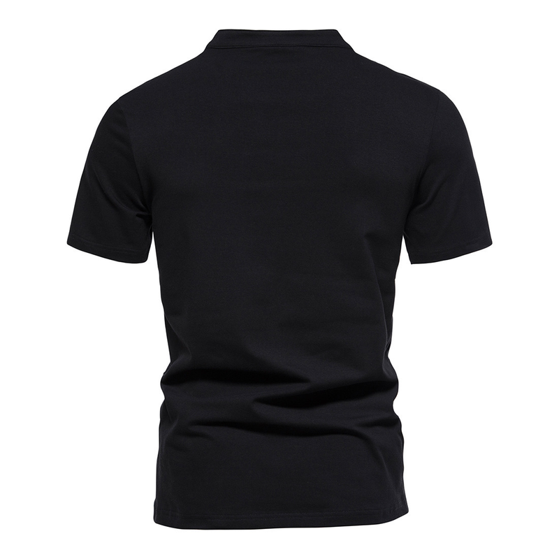 23 años nuevos hombres con cuello en V profundo de manga corta con base elástica, camiseta de verano con cuello levantado_voghion.com