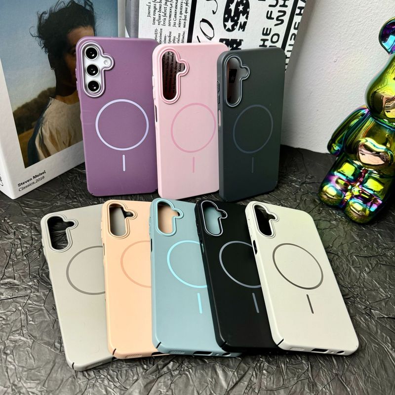 Compatible With S25 Ultra Thin Ring Magnetic Phone Samsung A17 Matte Skin Feel A56 Simple PC Shockproof Case_voghion.com