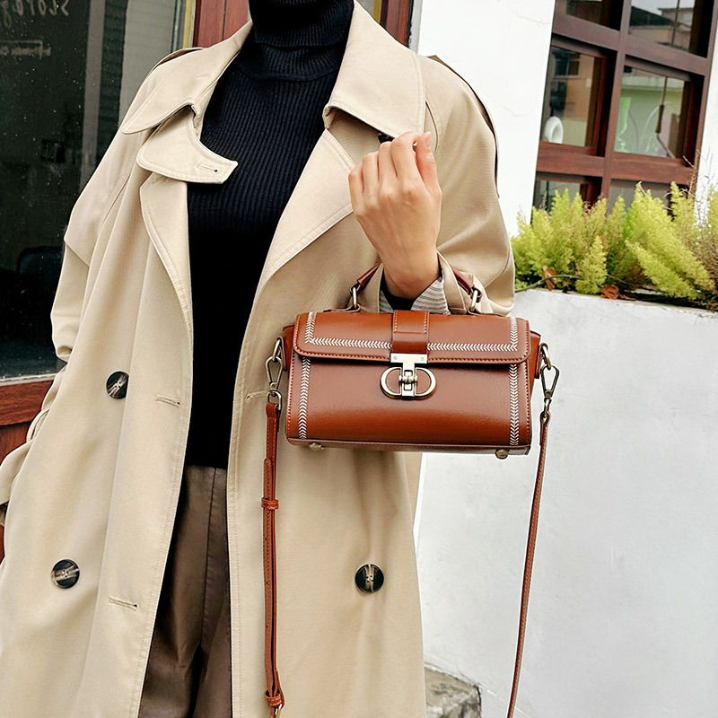 Niche Genuine Leather Women's Crossbody Ladies' Shoulder Summer Autumn Commuting Cowhide Cambridge Bag_voghion.com