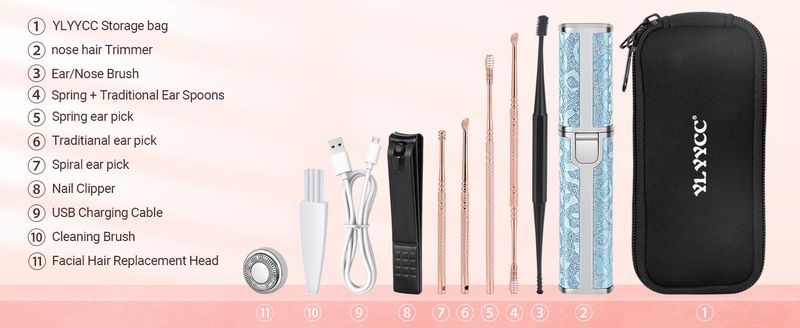 YLYYCC remover is suitable for lips, electric 2-in-1 facial shaver and eyebrow ear wax removal tool with storage box,_voghion.com