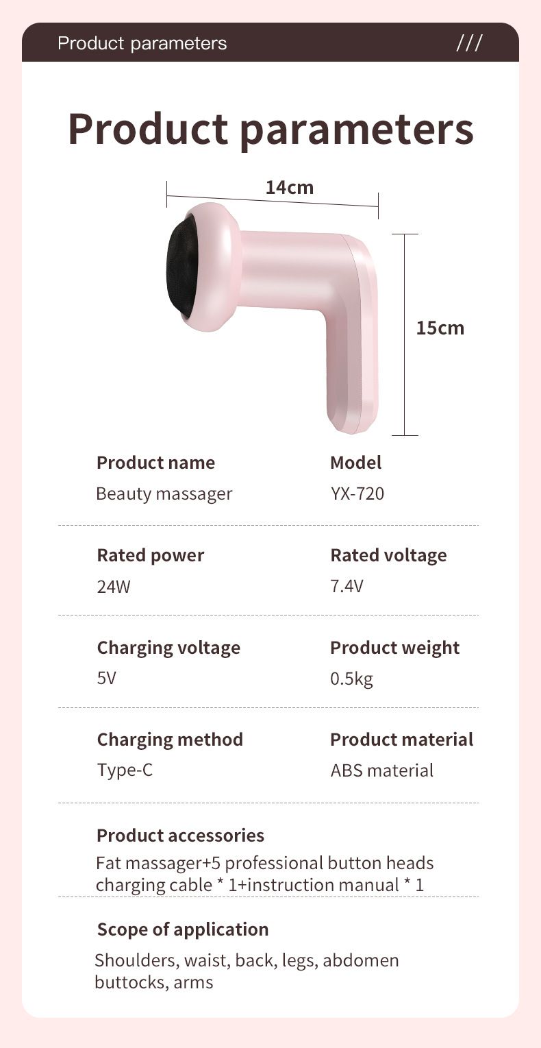 Handheld Wireless Massager, Fat Pushing Machine For Neck Waist Shoulder, Kneading Fascia Gun_voghion.com