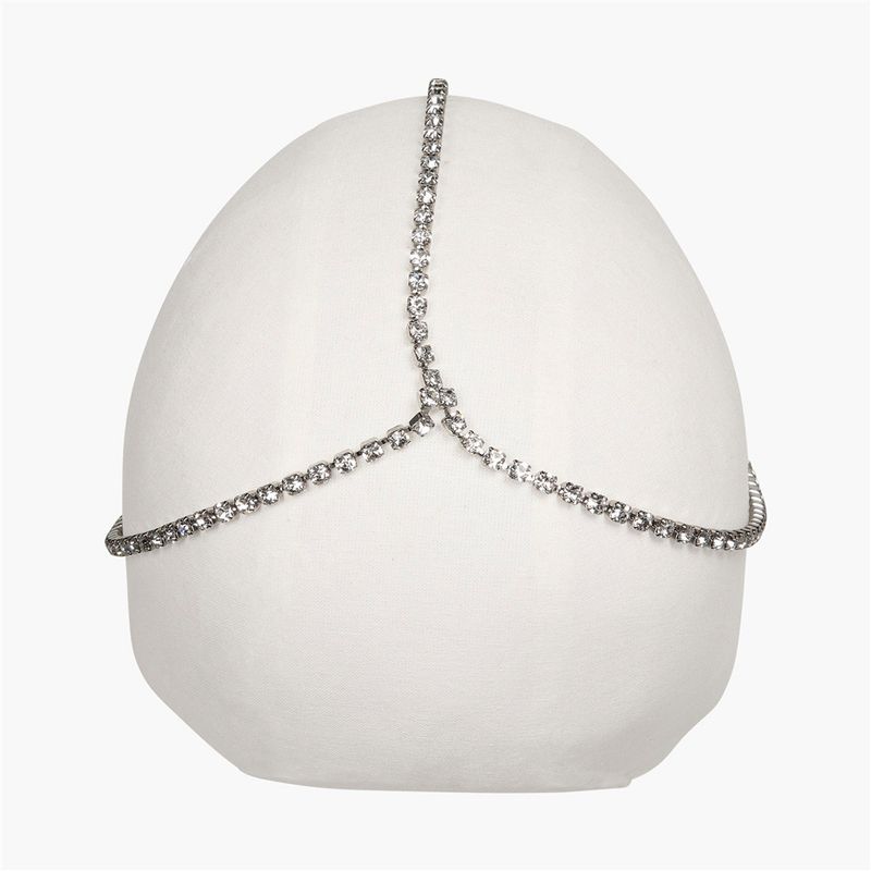 Multi layer rhinestone hair chain Simple and versatile full diamond forehead chain headdress Hair band_voghion.com