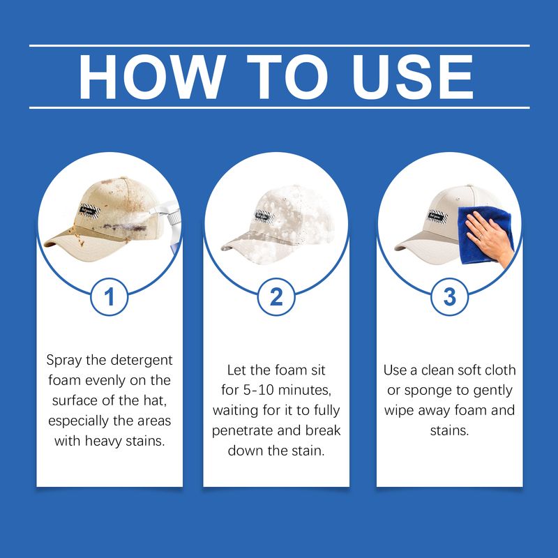 Jaysuing Hat Foam Cleaner Foam Caps Clean Stains With Wash Free Deodorant Dry Cleaning Spray_voghion.com