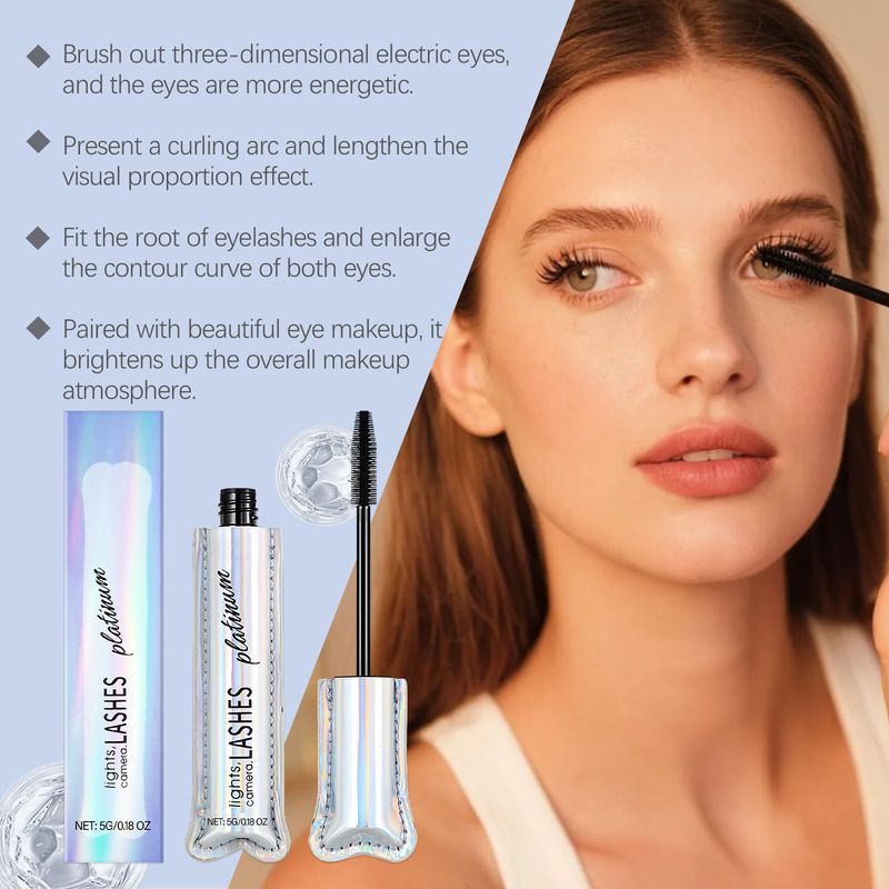 Schwarze, sanfte, natürliche, lang anhaltende, schwungvolle, wischfeste Mascara für das tägliche Make-up, leicht und tragbar_voghion.com