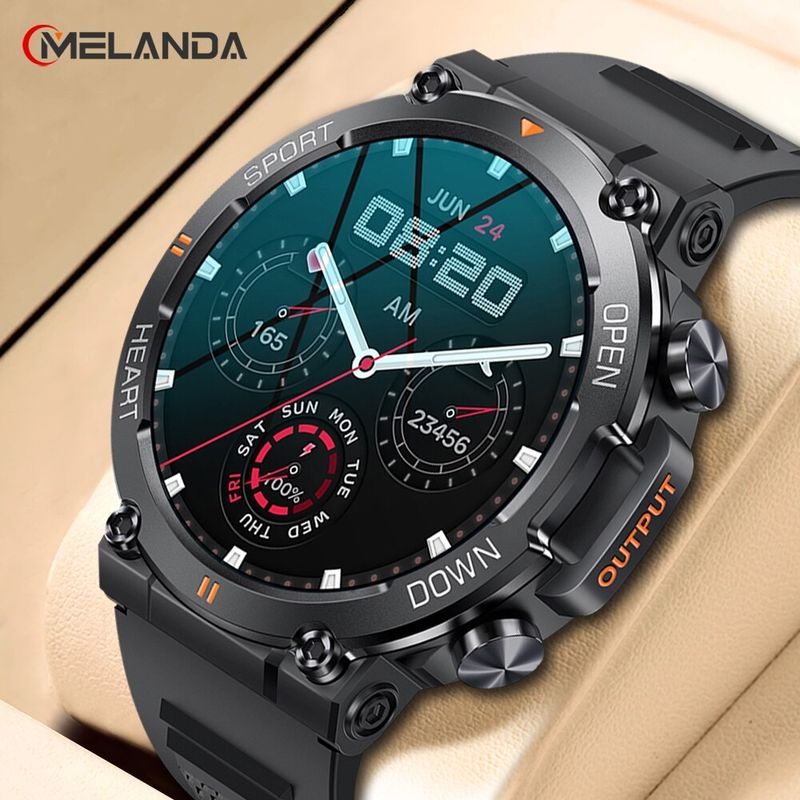 MELANDA 1.39 Inch HD Bluetooth Call Smart Watch Men Sports Fiess Tracker Heart Monitor 400mAh Smartwatch For Android IOS_voghion.com