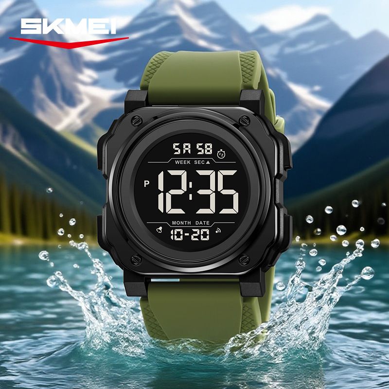 Shimei Fashion Sports Waterproof Für Studenten Herren Multifunktionale Einfache Elektronische Uhr mit großem Bildschirm_voghion.com
