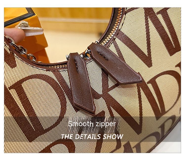 Schulter Tasche 2023 Neue Mode Druck Persönlichkeit Internet Celebrity Damen Unterarm Tasche Textur Kette Diagonal Tasche Beste Verkauf_voghion.com