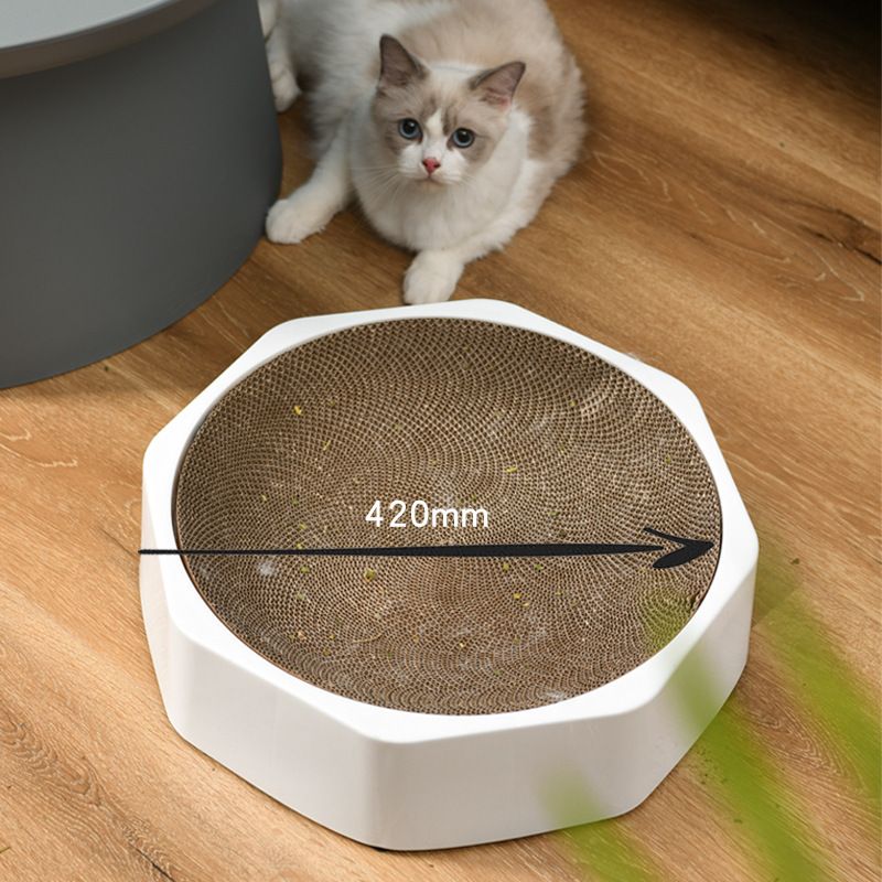 Meianju - Nido per gatti in carta ondulata sostituibile con vasca ottagonale, forniture per animali domestici_voghion.com