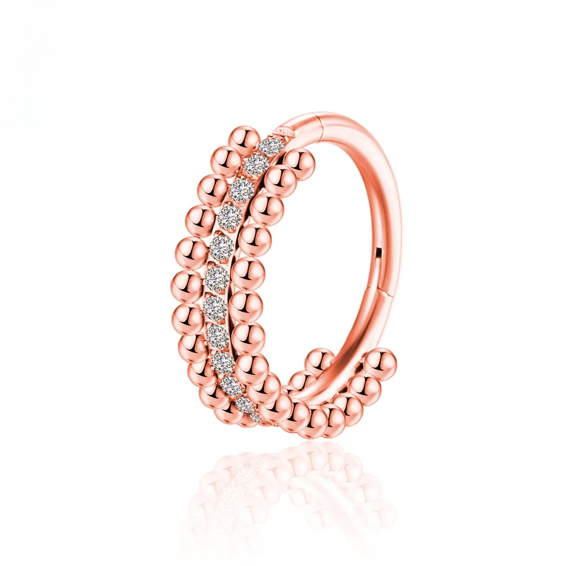 F136 Titanium Tragus Piercing Septum Clicker Neusringen Hoop Conch Scharnierende Sectie Zircon Oorbellen Kraakbeen Lichaamssieraden Vrouw_voghion.com