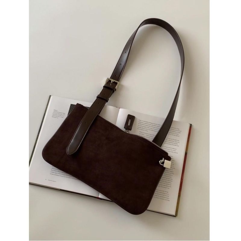 Sac à bandoulière en daim pour femme, style coréen, nouvelle collection automne-hiver, à la mode, simple, patchwork, polyvalent, sous les bras_voghion.com
