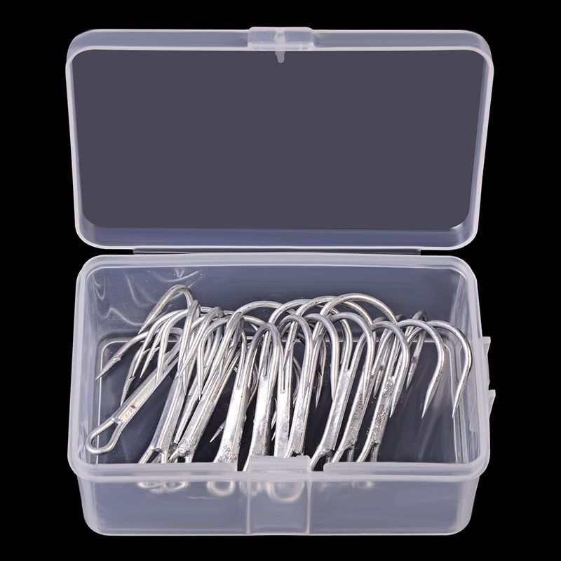 New High Carbon Steel Wide Belly Crank With Barbed Soft Worm Lure Single Hook 3 Specifications Mixed 10 Pieces Boxed_voghion.com