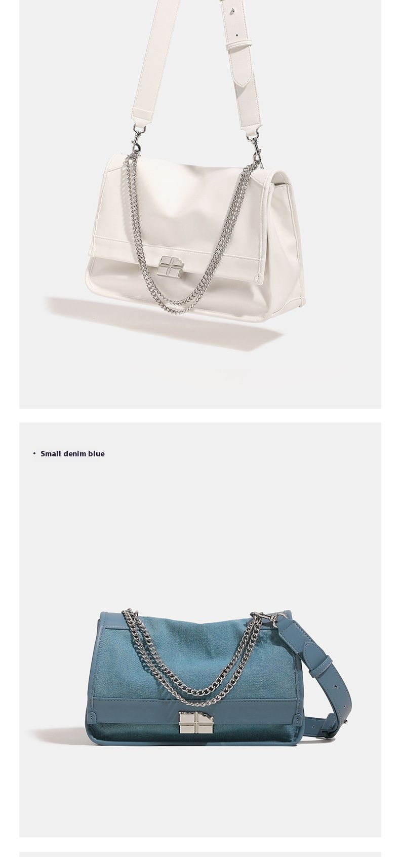 Chaîne au Design Unique pour femmes, sac de facteur en Denim de grande capacité à une épaule, sac fourre-tout à bandoulière, nouvelle collection 2024_voghion.com