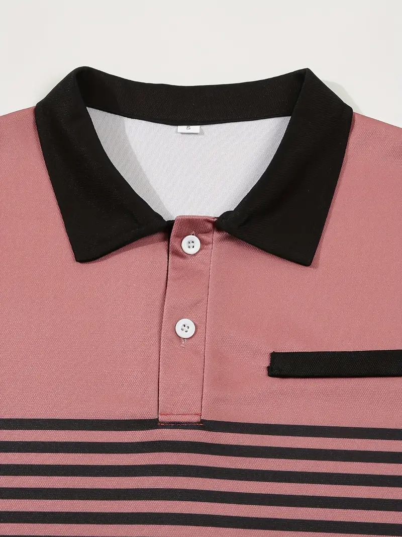 New Summer Men Casual Short Sleeve Lapel Business Polo Shirt 3D Digital Print Stripe Polo Shirt Sport Button Pullover Tops_voghion.com