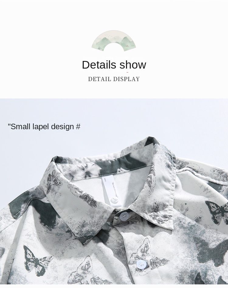New product, Chinese ink butterfly tide brand loose and comfortable short-sleeved shirt_voghion.com