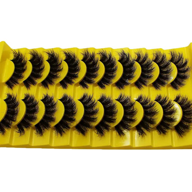 New Product 10 Pairs High 2025 Mink Fur False Natural Realistic Dense Curly Eyelashes_voghion.com