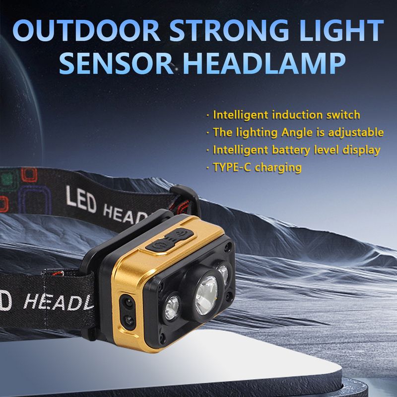 Outdoor-Abenteuer-Nachtangeln-Sensorlampe mit langer Akkulaufzeit, COB-LED für hohe Helligkeit, Camping-Stirnlampe_voghion.com