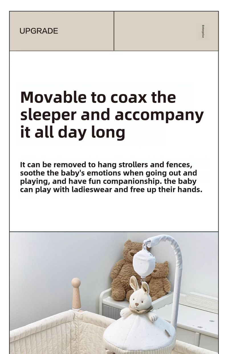 Cloche de lit pour bébé, musique de chevet, hochet rotatif, pendentif de lit, jouet pour nouveau-né, tissu suspendu_voghion.com