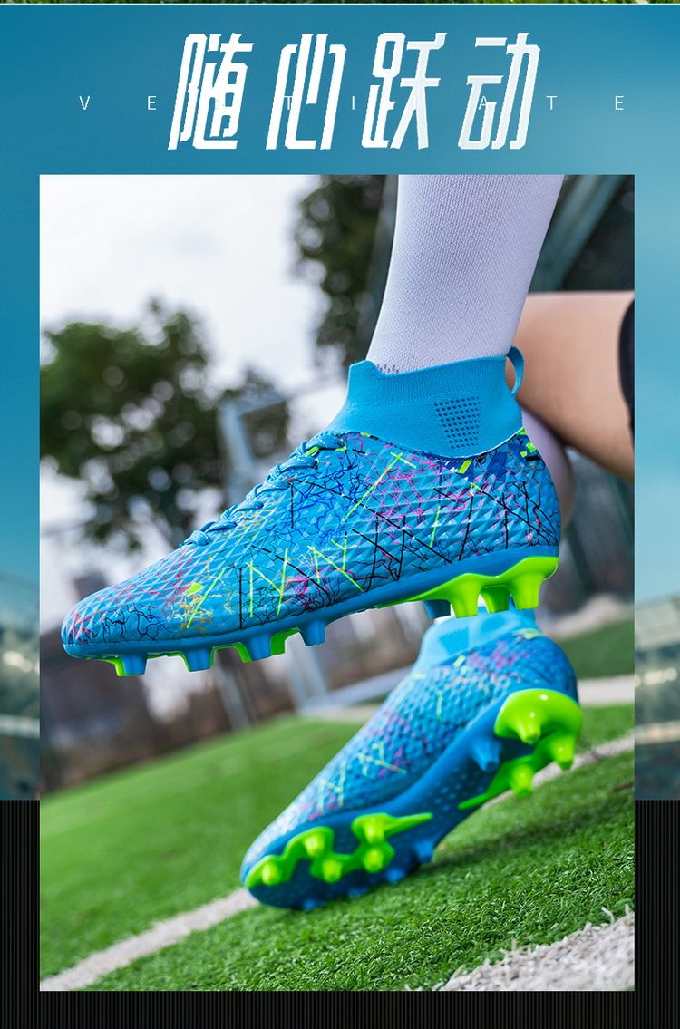 New High-Top Youth Football Shoes With Long And Broken Spikes, Sizes 35-45_voghion.com