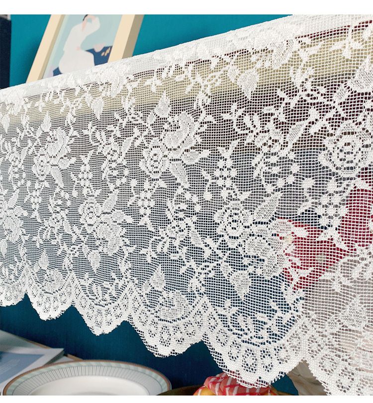 Elegant Lace Table Runner & Furniture Cover – Non-Slip, Dust-Proof – Modern Boho Home Decor (60×60 To 60×300cm, White/Beige)_voghion.com