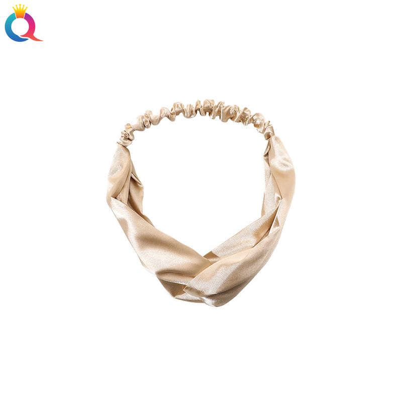 Satin Hairband - Crisscross Headband For Women, Elegant Boho Hair Accessory (Solid Color, Adjustable, 2.5cm Width)_voghion.com