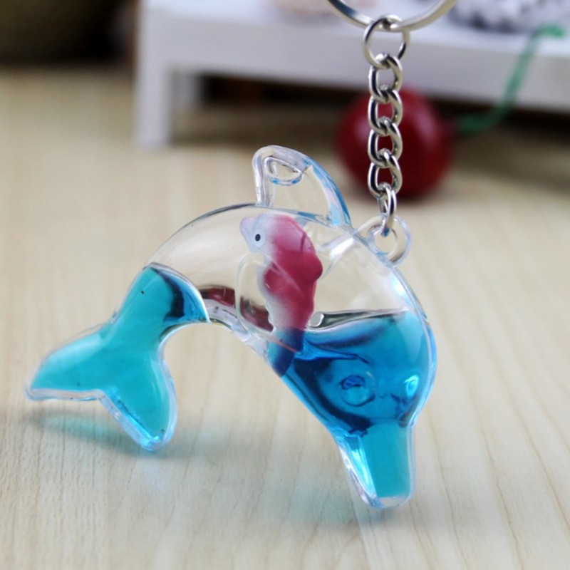 1PC Kawaii Dolphin brelok do kluczyków do samochodu pływający płynny wieloryb brelok śliczne kobiety pary zwierzę oceaniczne wisiorek breloczek_voghion.com