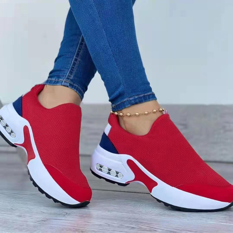 SHLIANG Nouvelles Femmes Sandales Plate-Forme Solide Couleur Appartements Dames Chaussures Casual Respirant Compensées Dames Marche Baskets Zapatillas Mujer S0135_voghion.com