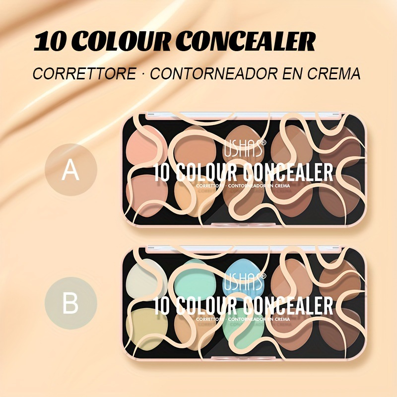 (Displaybox) USHAS Make-up 10 Farbtablett, Concealer ES4190B_voghion.com