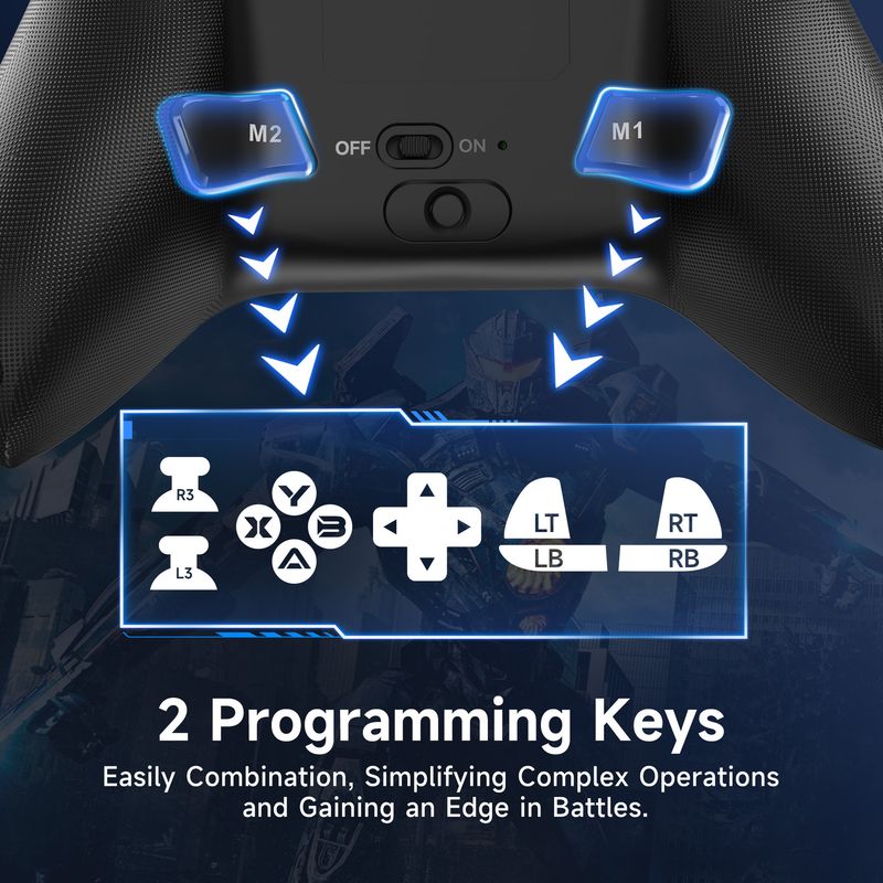 EasySMX X15 Joystick Hall Trigger RGB Wireless Game Controller Mecha Starry Sky_voghion.com