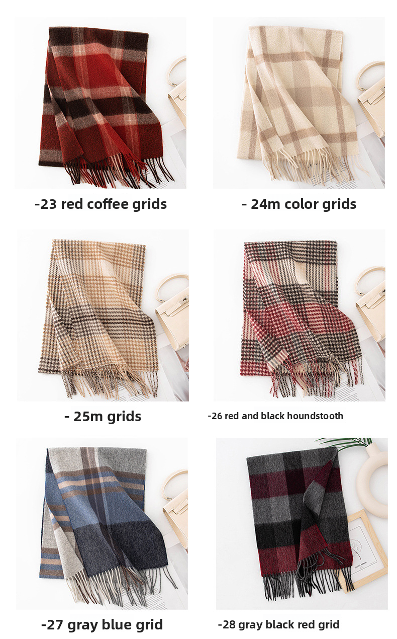 Sciarpa scozzese spessa autunno inverno 100% lana Atmosphere da donna versatile, calda e confortevole_voghion.com