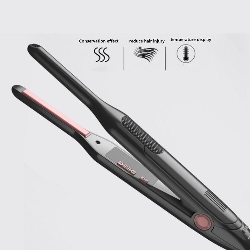 Professional Mini Hair Straightener & Curler - Ceramic Heating Plate, 10 Temp Settings, Dual Voltage (100-240V), Portable Styling Tool_voghion.com