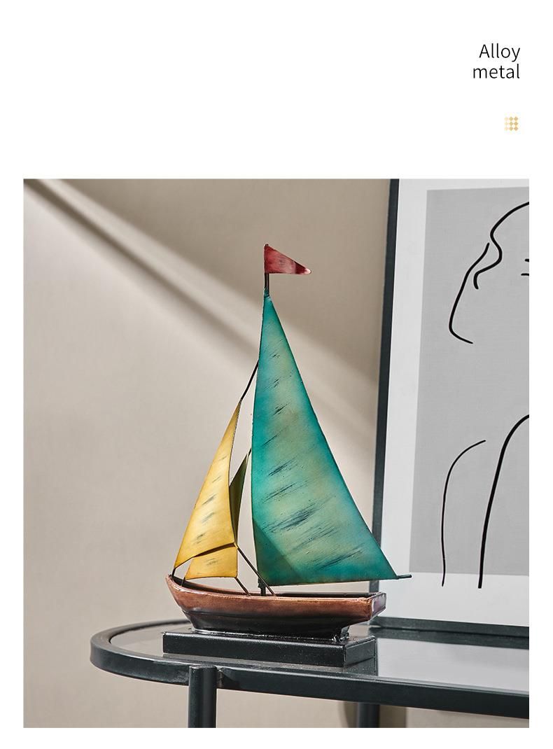 Minimalist Design Resin Smooth Sailing Sailboat Ornament Rack Living Room Decoration Wine Cabinet Decor_voghion.com
