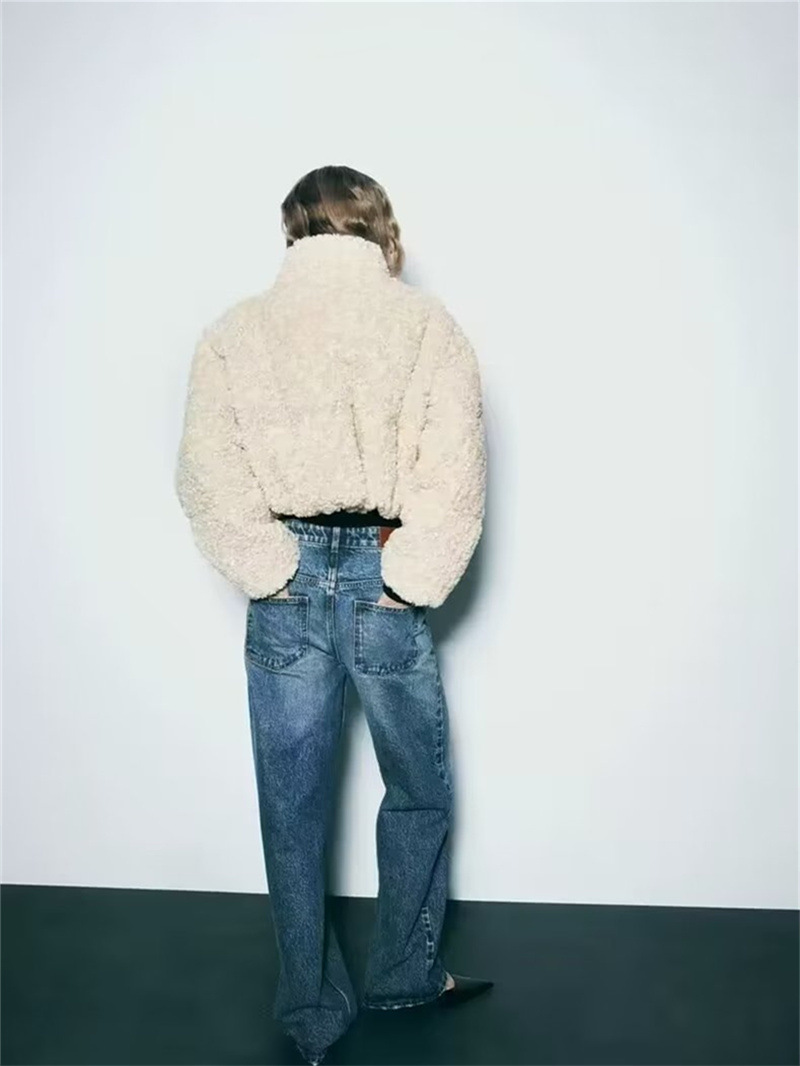 Women's fleece short slim-fit padded jacket jacket_voghion.com