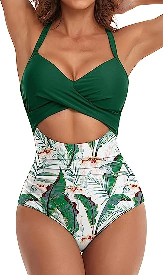 Maillot de bain une pièce pour femmes, grande taille, multicolore, couleur unie, bikini, sexy, dos nu_voghion.com