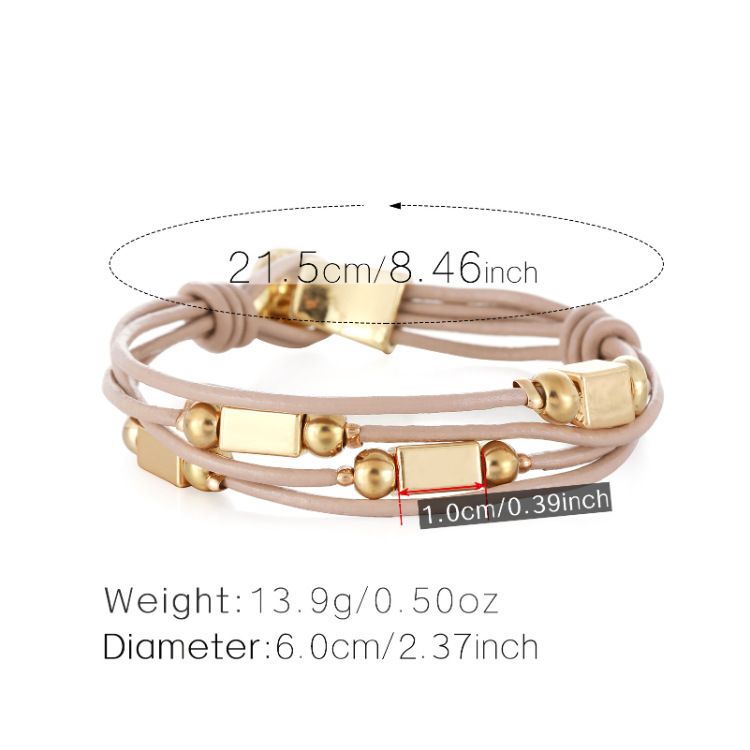 Meerlaagse dunne leren armband Retro persoonlijkheid zomer strand vakantie stijl eenvoudige casual armband_voghion.com
