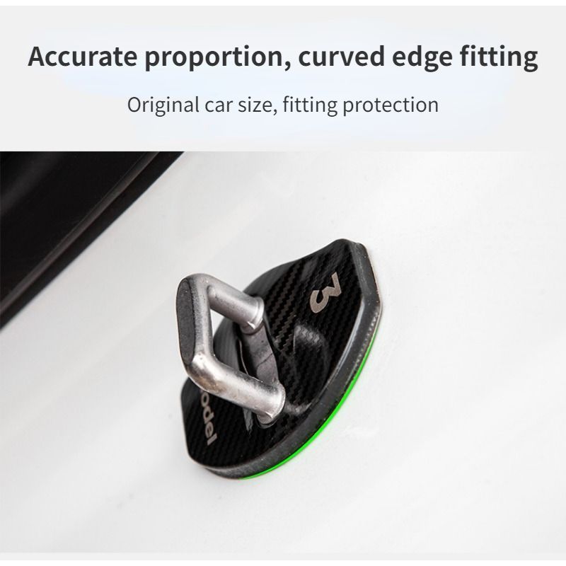 Housse de protection pour Tesla Model 3 Y Boucle de verrouillage de porte de voiture en acier inoxydable Accessoires de décoration de protection 2017-2023_voghion.com