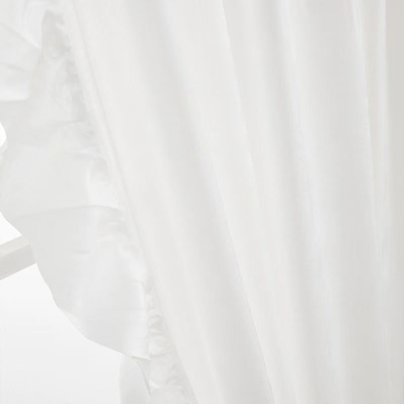 White Velvet Sheer Curtains Light Filtering Privacy Drapes With Luxury Linen Blend Elegant Semi-Sheer Window Treatment For Bedroom Living Room_voghion.com