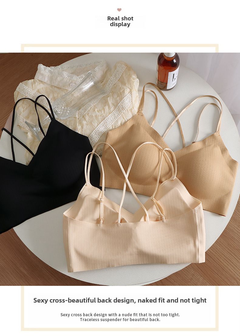 Wireless underwear women's seamless back soft support push-up with chest pad breathable breast-collecting anti-sagging bra_voghion.com