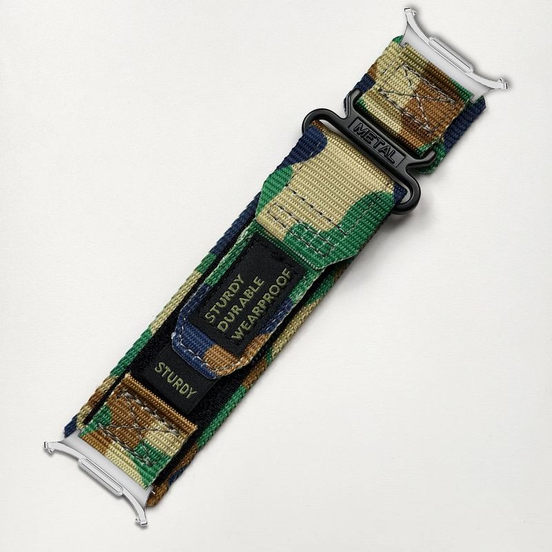 Velegnet til Samsung Galaxy Watch Ultra Metal Connector Velcro Sports Nylon Loop Flettet Rem_voghion.com
