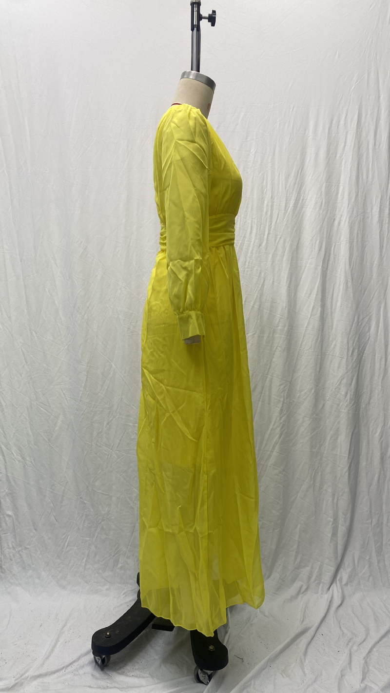 women's fashion sexy temperament deep V neck solid color dress dress_voghion.com