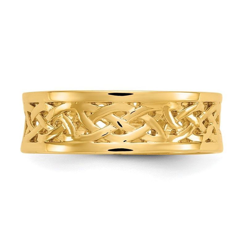 14k Polished Celtic Knot Band_voghion.com