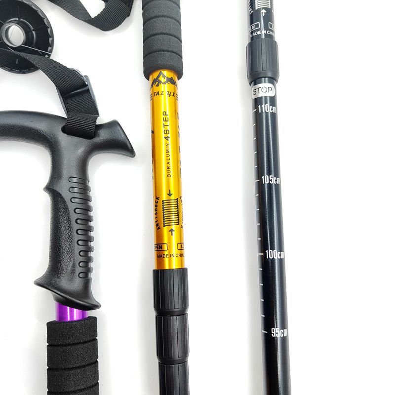 Trekking aluminiumlegering hoge sterkte T-handgreep ultralichte stokken rechte handgreep wandelen_voghion.com