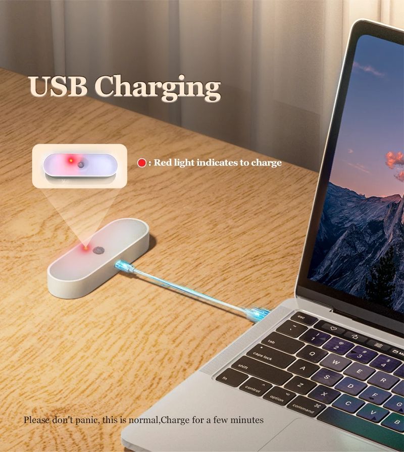 USB oplaadbare onderkastverlichting Smart Motion Sensor LED dimbaar nachtlampje voor keukenkast, garderobekast, trapverlichting_voghion.com