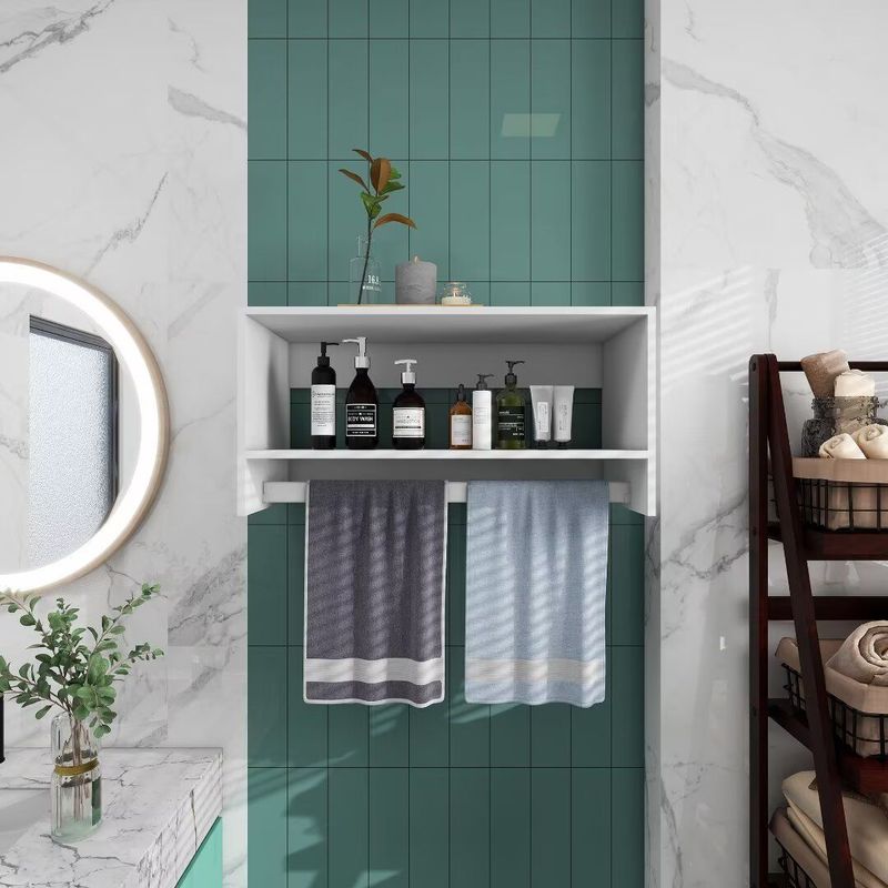 16"H Livelylodge Wooden Modular Closet Strorage :Closet Organizer Modern Open Wardrobe Closet System With Hanging Rod And Shelves For Bathroom White Finish For All Ages_voghion.com