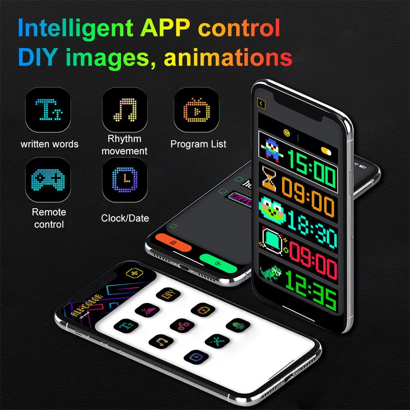 Dynamisches Devil's Eye LKW-Windschutzscheiben-Scrolling-Werbung Autoschild RGB DIY App-Steuerung LED-Panel Flexibles Displaylicht_voghion.com
